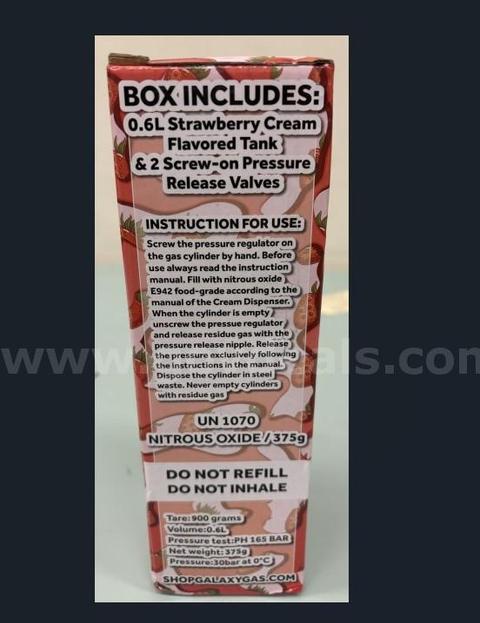 2 NEW Nitrous Oxide Tanks 1 Plain, 1 Galaxy Gas Strawberry Cream Flavored - New/Unused