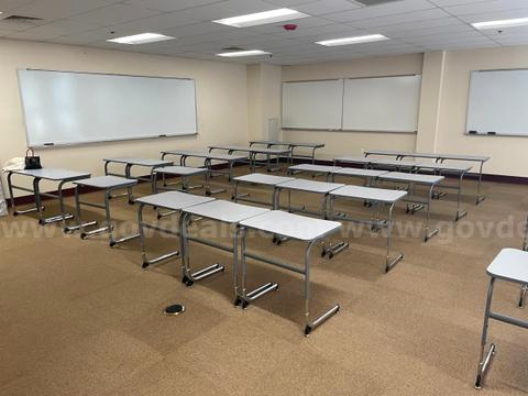 Qty: 124 Student Desks and Qty: 45 Training Tables