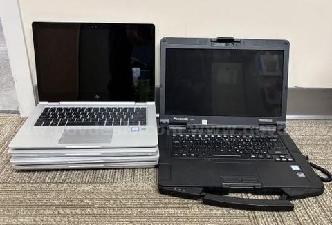 1x Panasonic Toughbook, 4x HP X360 Elitebooks