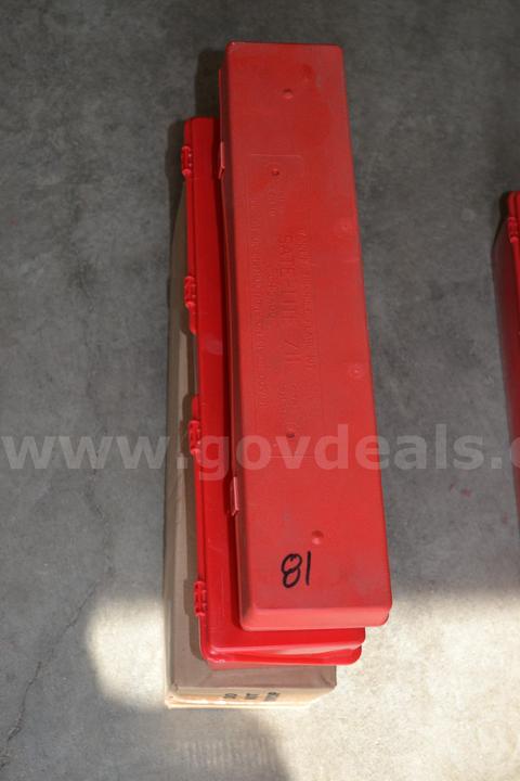 Lot to include set of three (3) NEW Emergency vehicle traingle warning sticks with three (3) triangles per box.