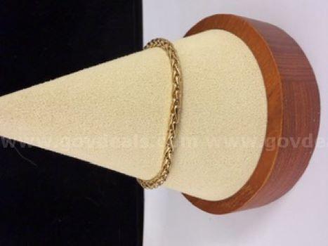 Ladies, 24k Gold, 7 Inch, Byzantine Bracelet