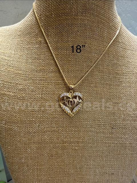 Gorgeous, 24k Gold, CZ Heart Shaped, "Mom" Pendant W/18” Necklace