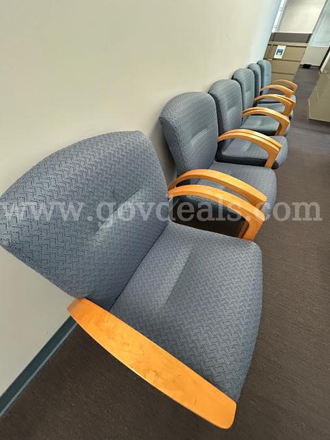 One lot of (6) Blue cloth office chairs (3rd floor)