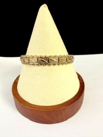 Beautiful, 24k Gold, 7 inch, ID Bangle Bead Link Bracelet
