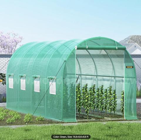 FREE SHIPPING - 15x7x7 ft Walk-In Tunnel Greenhouse Portable Hoop House w/ 8 Windows FREE SHIPPING