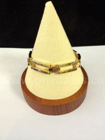 Beautiful, 7 Inch ID Link Bracelet, Real 24k Gold Plated