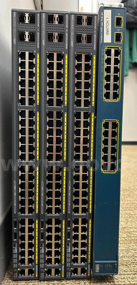 3x Cisco C2960X, 1x Cisco C3560