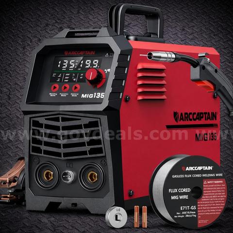 FREE SHIPPING - New In Box 135A 3-in-1 MIG Welder 110V Flux Core Stick Lift TIG LED Display