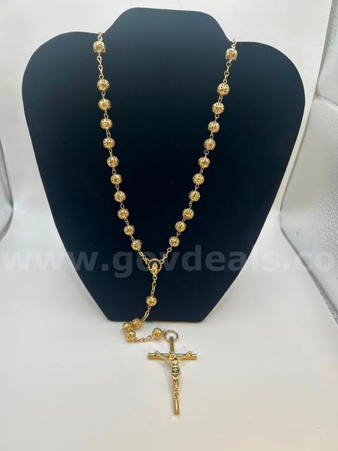 Beautiful, 24k Gold, 30 Inch, Large Rosary
