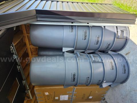 Twenty-Five (25) Global Industrial 55Gal Plastic Trash/Garbage Cans, Gray