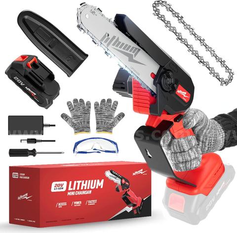 Free Shipping - NEW 20V Cordless Mini Chainsaw 6in One-Hand Electric Wood Cutting Saw