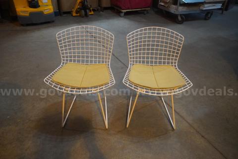 Pair of white Wire Chairs