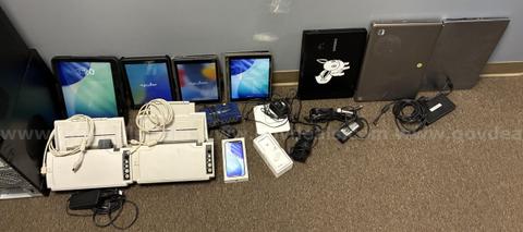 Lot of Computers, iPads, Cables, Scanners, Phones