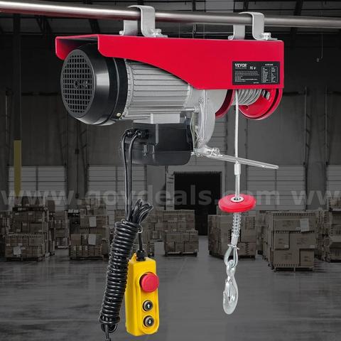 FREE SHIPPING: Electric Hoist w Remote Control, 440 lbs Material Handling Tool, 110V Electric Hoist w14ft Remote Control