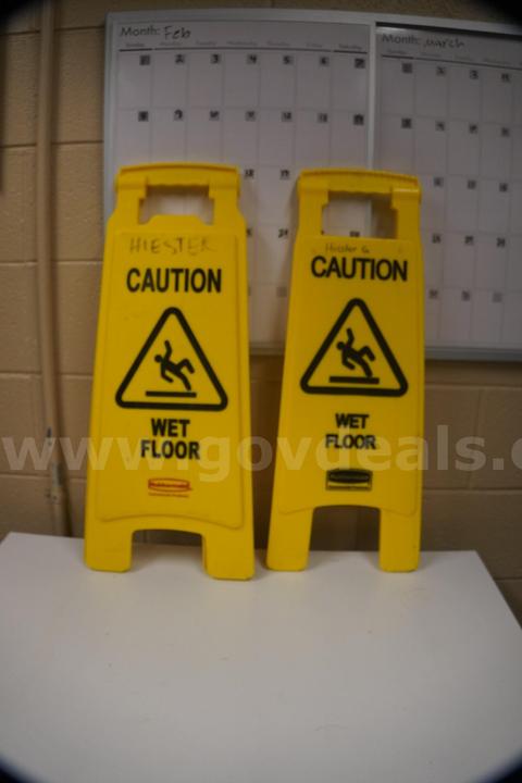 Pair of Caution Wet Floor Signs