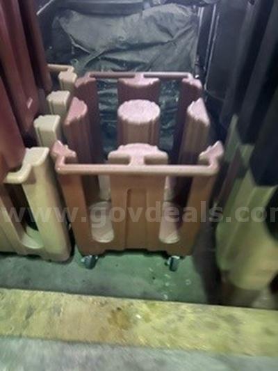 (1) Dish Cart with 4 Sections - Tan