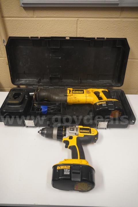 Pair of Dewalt Reciprocating Saw and Hammer Drill (OLd Style Battery)