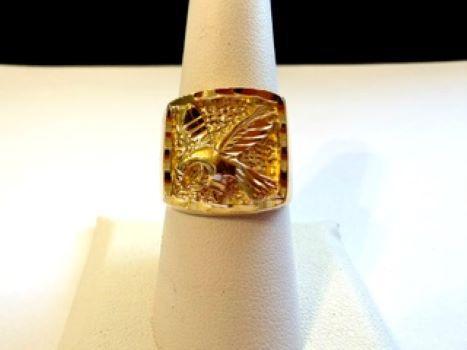 Beautiful, 24k Gold, Men's, Size 8 Eagle Ring