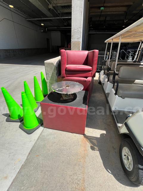 Red Leather Swivel Chairs (Set of 8)