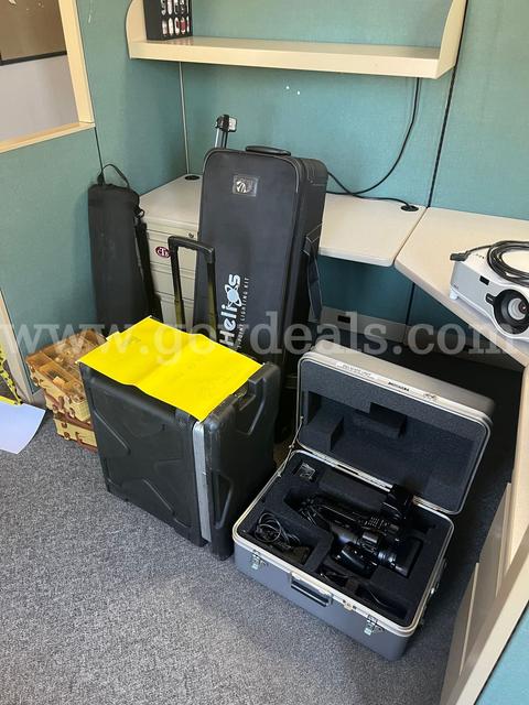 camera, projectors, and tripod