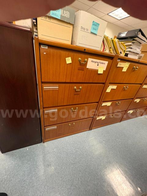 Large Wood Office File Cabinets Lot of 4 - USED