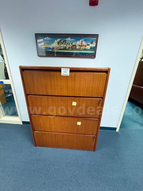 Large Wood Office File Cabinets Lot of 2 - USED