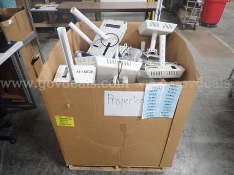 Pallet of Projectors with Ceiling Mounts