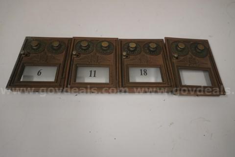 Four Vintage Mailbox Doors