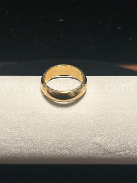 Size 4 3/4 ,Wide Smooth Wedding Band 24K Real Gold Plated