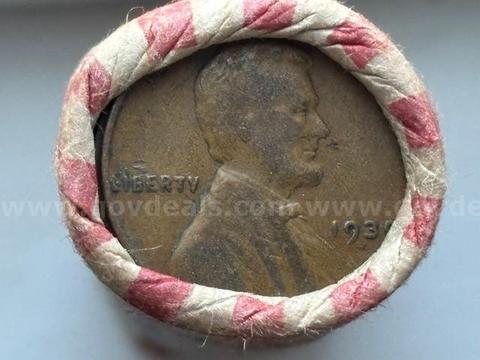 1939 Lincoln Wheat Penny Roll — Philadelphia Mint, Unsearched Estate Find