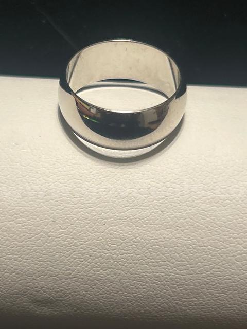 Unisex, Size 05, Rhodium Clad (Silver),  Thick Wedding  Band
