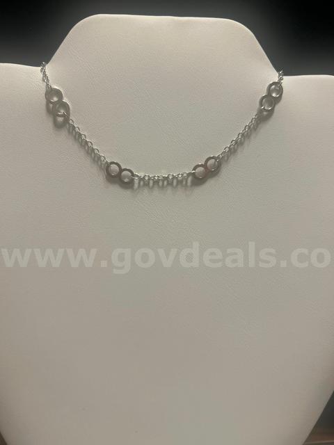 8β, Rhodium Clad (Silver), Circle Station Bracelet.