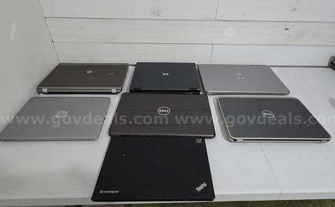 Mixed Surplus Lot of 7 various Laptops for Parts or Repair