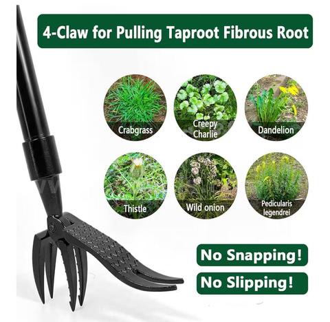 SHIPPING AVAILABLE Lot of 12 Weed Puller Tool Stand Up Heavy Duty: Alloy Long Handle & 4-Claw Steel Head Design(2-20)
