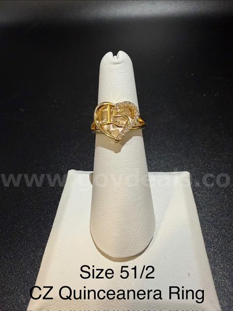 Beautiful, Ladies, CZ, Size 5 1/2, Quinceanera Ring, Real 24k Gold Filled