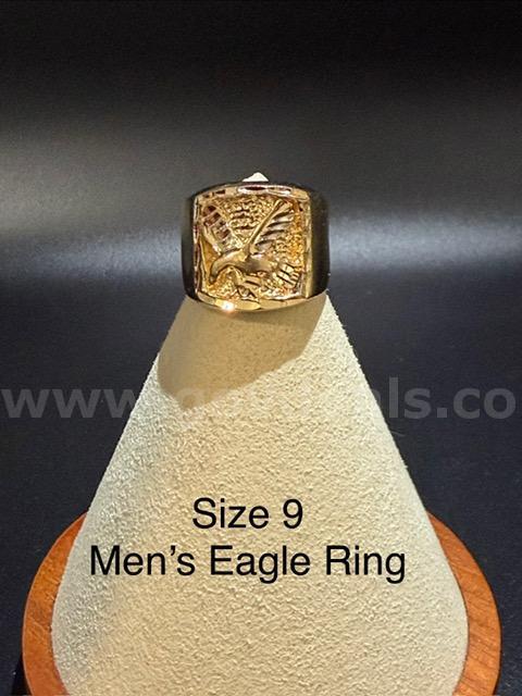 Beautiful, Men's, 24k Gold, Size 9, Eagle Ring