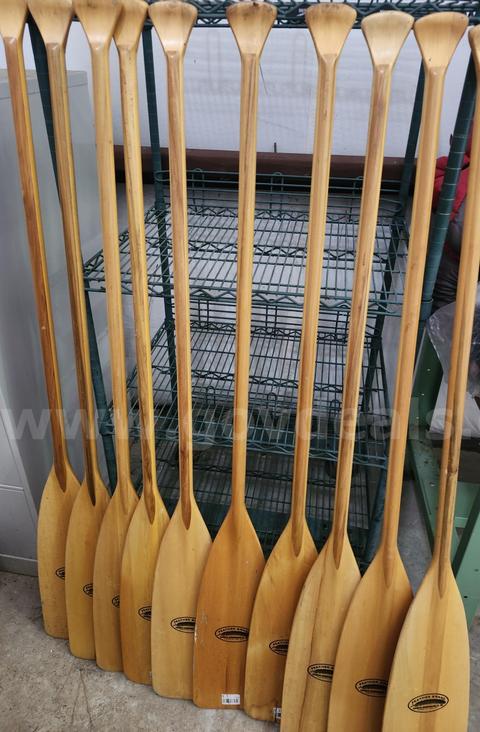 LOT OF (10)  FEATHER BRAND WOODEN  PADDLES 5 FOOT LONG