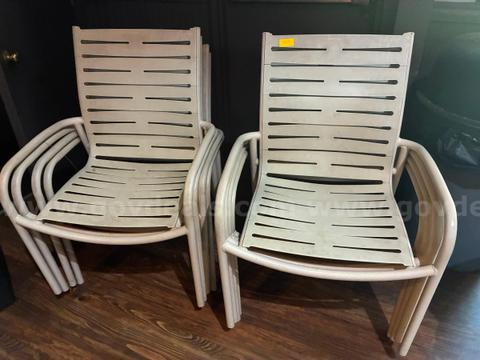 (8) Metal Chairs with Plastic Seating