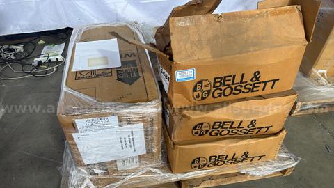 Industrial Surplus Lot: Pumps, Motors, Instruments, and Oxygen Absorbers (Bell & Gossett, Wilden, Reliance Electric, Eme