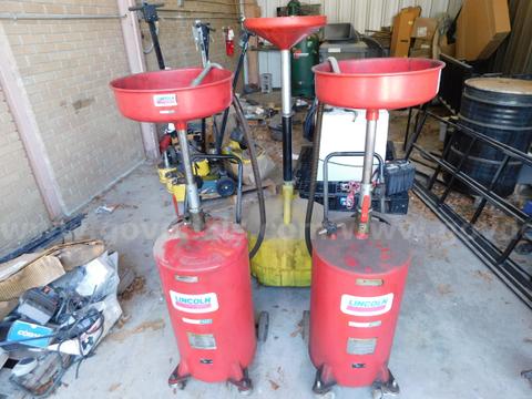 OIL DRAIN CONTAINER TANKS, 3 , TWO LINCOLN, 18 GAL, - ONE UNKNOWN
