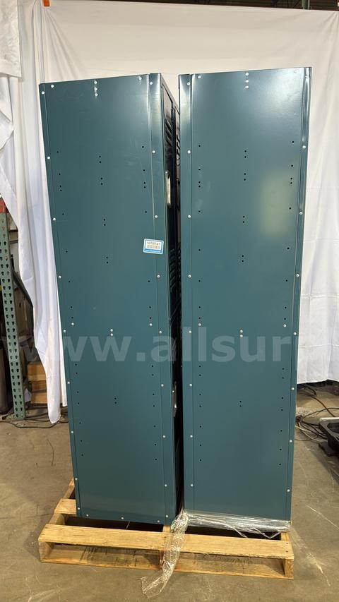 Industrial Metal Storage Lockers, 6 Compartments, Blue Steel, 36"x18"x72"