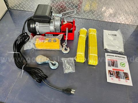 FREE SHIPPING New Electric Hoist w/ Remote Control 440 lb Capacity 110V Material Lift Tool