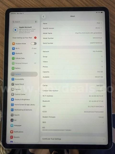 Apple iPad Pro- Accessories NOT included