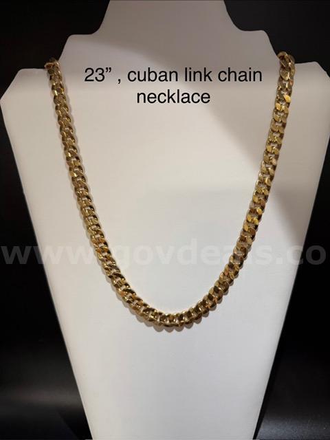 Gorgeous, 23 Inch, Cuban Link Chain Heavy, Real 24k Gold Plated