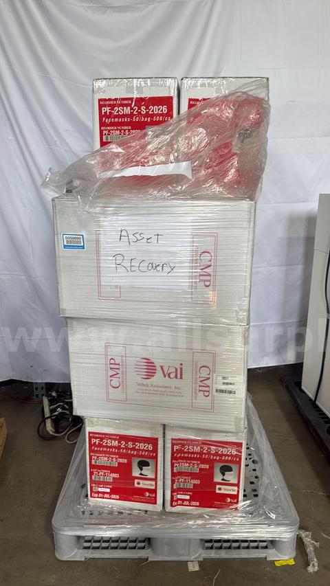 Veltek PF-2SM-2-S-2026 Sterile Face Masks, 500/Case, 2 Elastic Straps, Individually Packaged