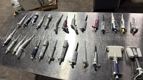 27pcs Lot of Eppendorf, Thermo, Rainin Pipettes: Manual & Electronic, 0.110,000 L, Single & Multi-Channel