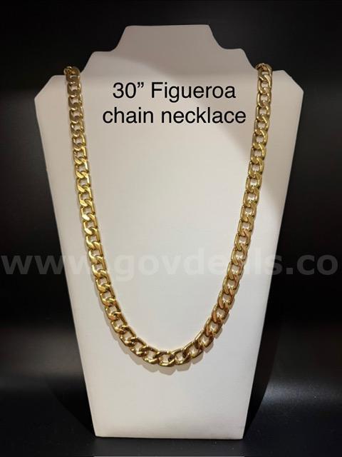 Gorgeous, Heavy , 30 Inch, Real 24k Gold Plated, Italian Figaro Chain Necklace