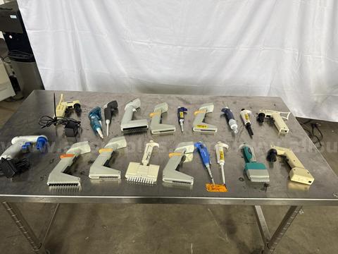 19pcs Lot of Thermo Finnpipette Novus Multichannel and Single Channel Pipettes, Drummond Pipet-Aid Controllers