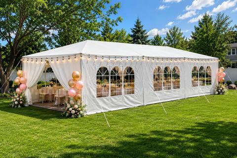 FREE SHIPPING 10x30 FT Heavy Duty Canopy Tent w/ Sidewalls Waterproof Event Shelter