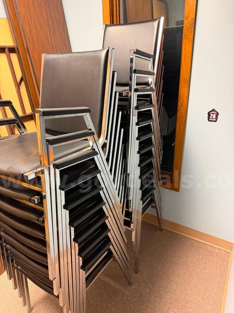 Lot of sixty-nine (69) black chairs